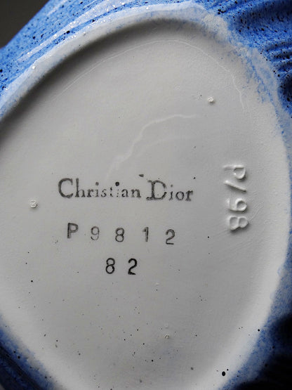 Vintage Servieraccessoire Schalenteller von Christian Dior blau silber weiß
