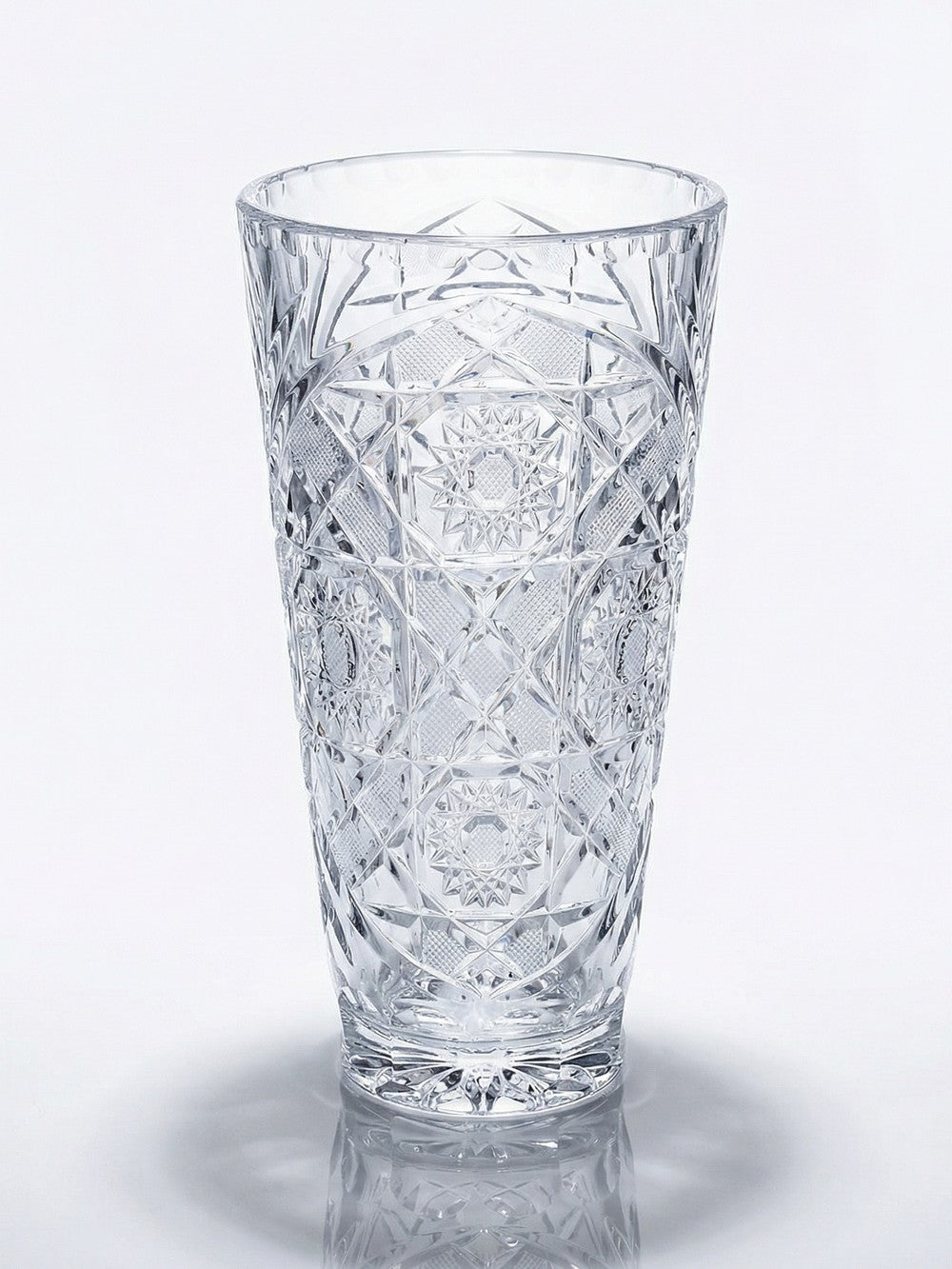 Vintage Vase aus Kristall, Böhmen Tschechoslowakei, durchsichtig