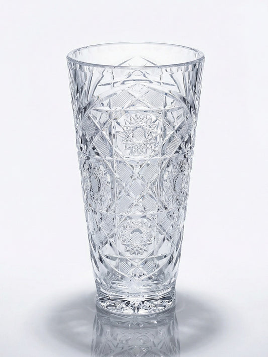Vintage Vase aus Kristall, Böhmen Tschechoslowakei, durchsichtig