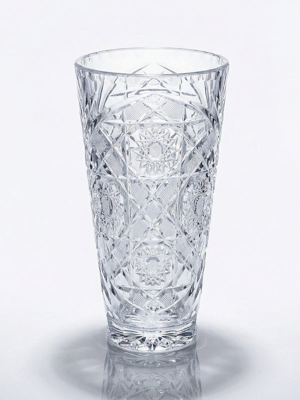 Vintage Vase aus Kristall, Böhmen Tschechoslowakei, durchsichtig