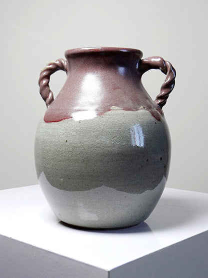 Vintage Vase von Milly Finn für Studio Pottery UK grau