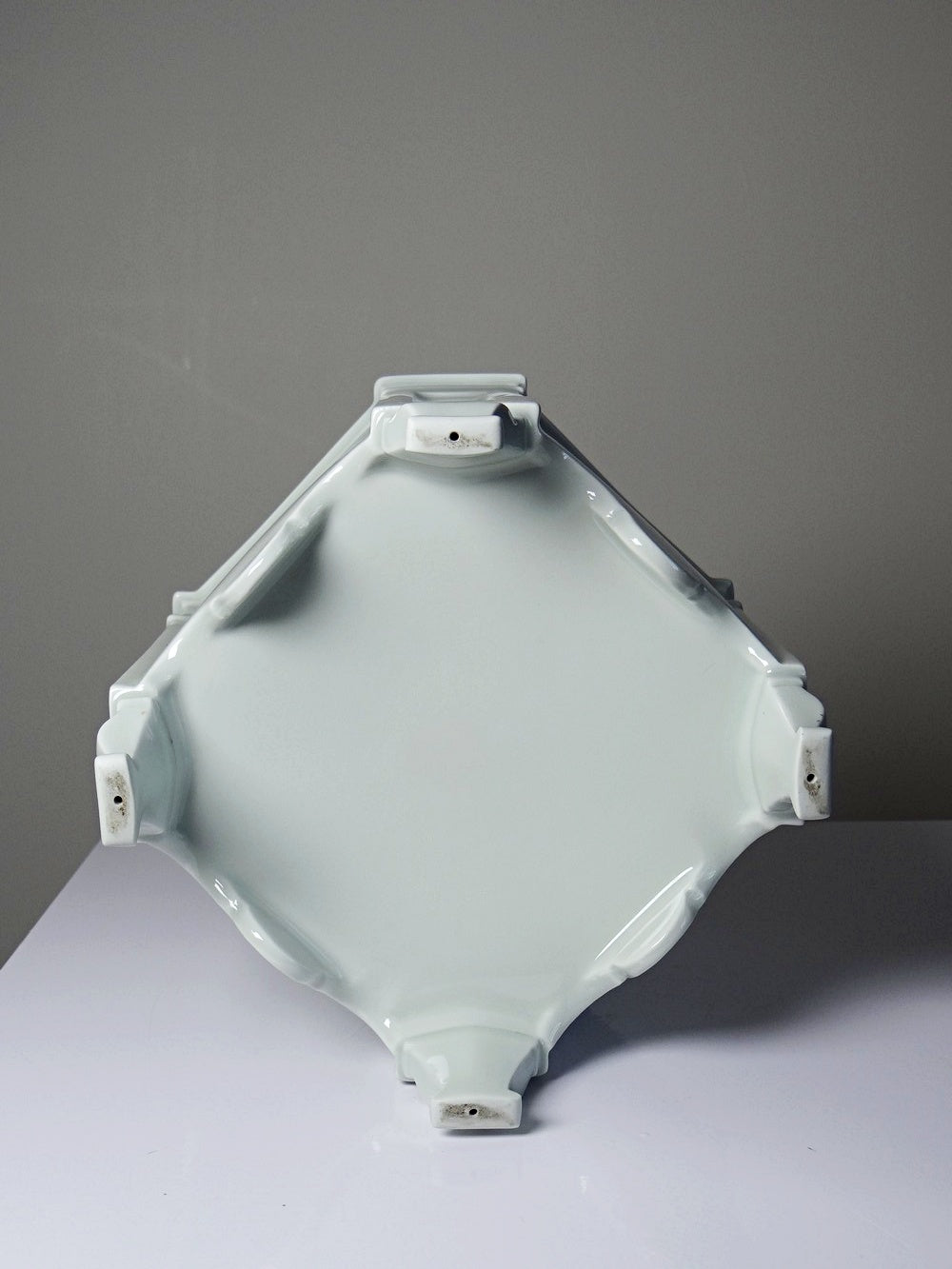 Vintage Übertopf von Limoges Gründekoration für Limoges celadon quadratisch mit Füßen