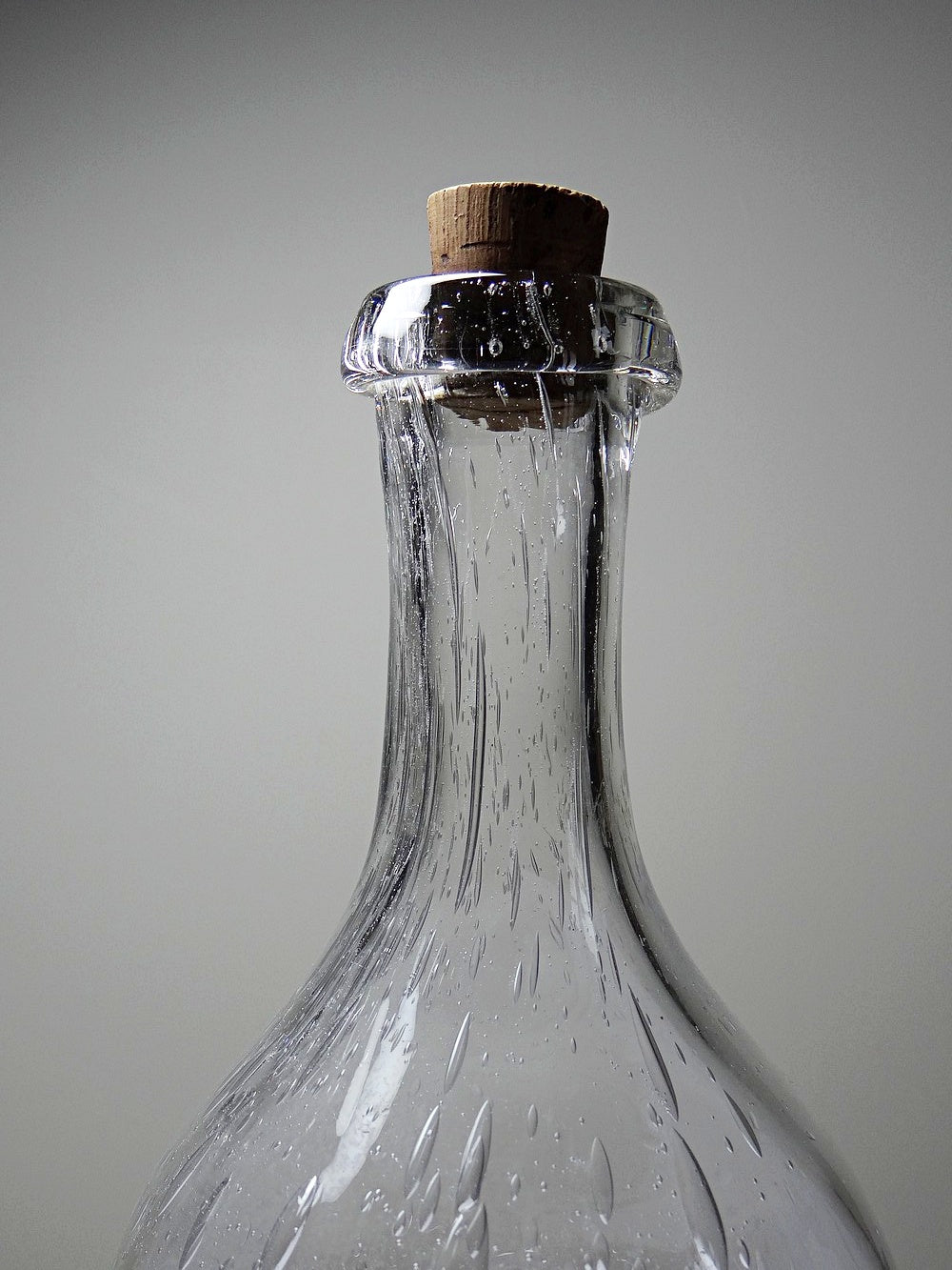 Vintage Flasche Servieraccessoire durchsichtig, Glas, Kork
