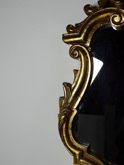 Vintage Wandspiegel Rococo Goldspiegel vergoldet Italien