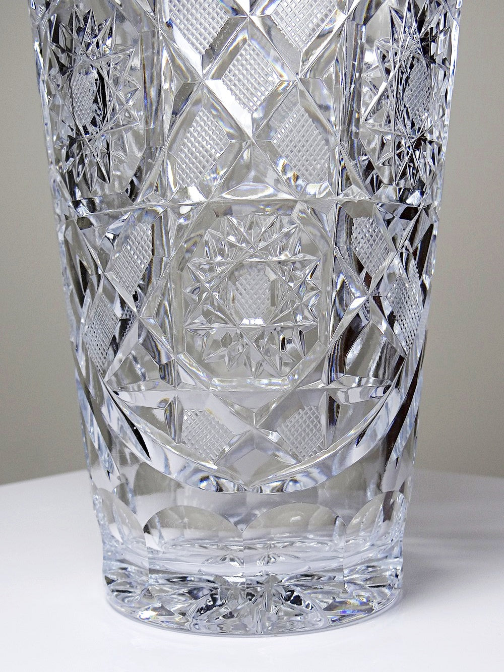 Vintage Vase aus Kristall, Böhmen Tschechoslowakei, durchsichtig