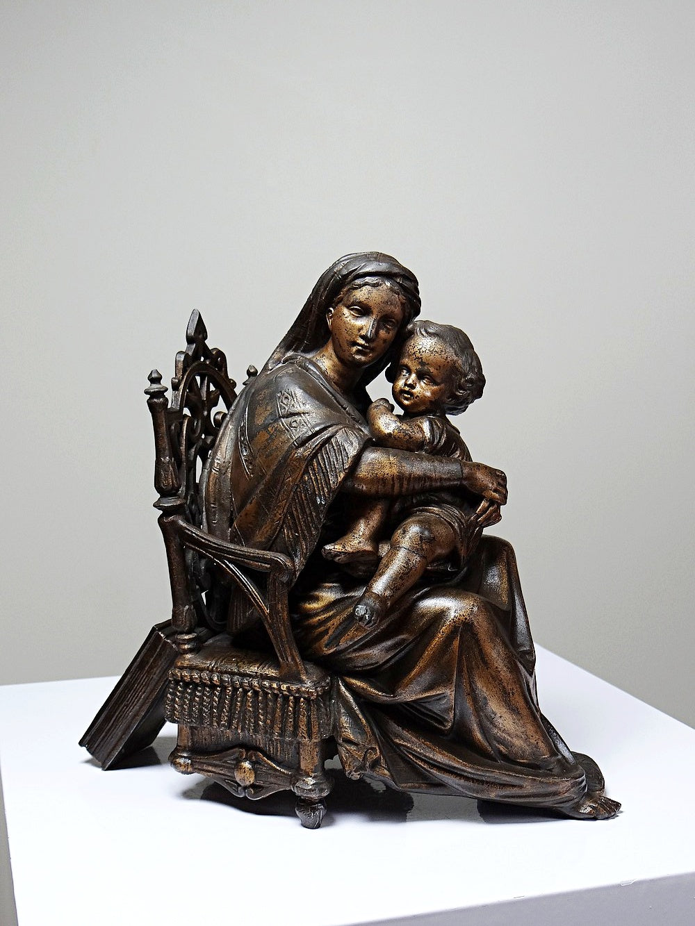 Vintage Statuette Vierge à la Chaise religiöses Motiv