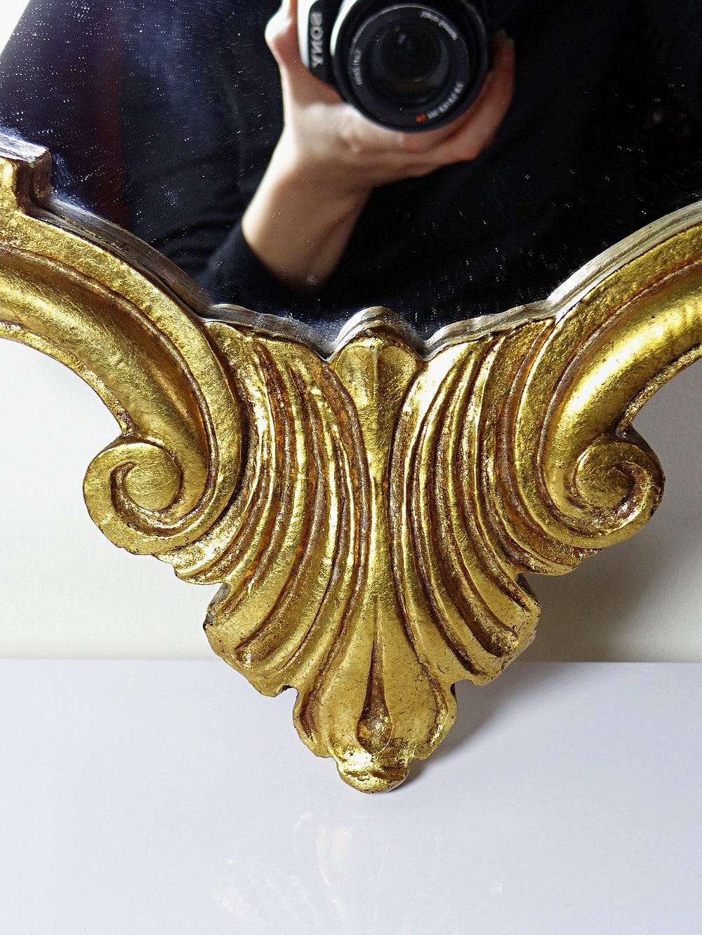 Vintage Wandspiegel Rococo Goldspiegel vergoldet Italien