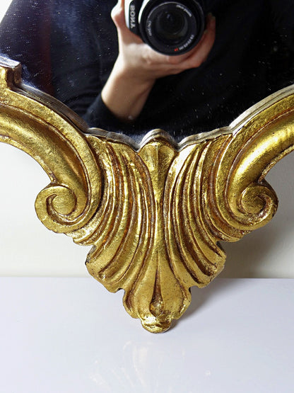 Vintage Wandspiegel Rococo Goldspiegel vergoldet Italien