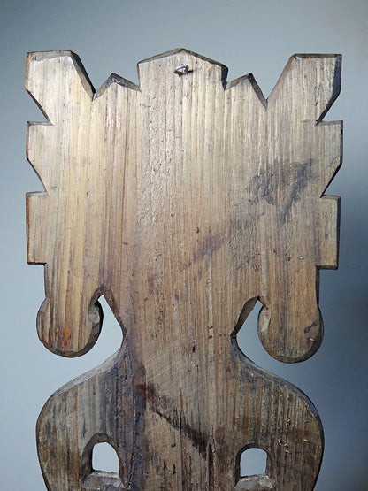 Vintage Wandskulptur aus Holz braun Dekoration