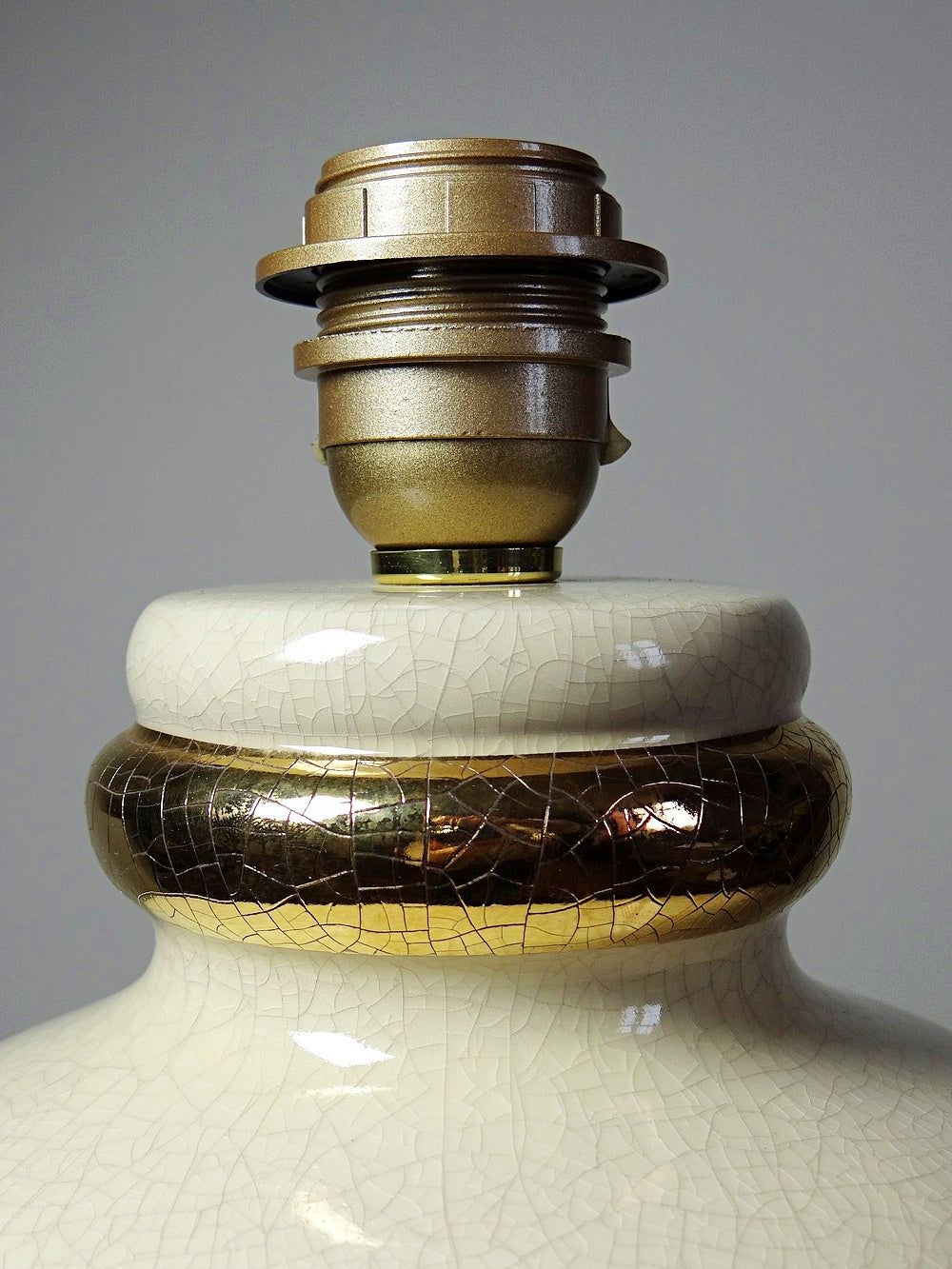 Vintage Lampe Panama Champagne Dynastie von Le Dauphin beige