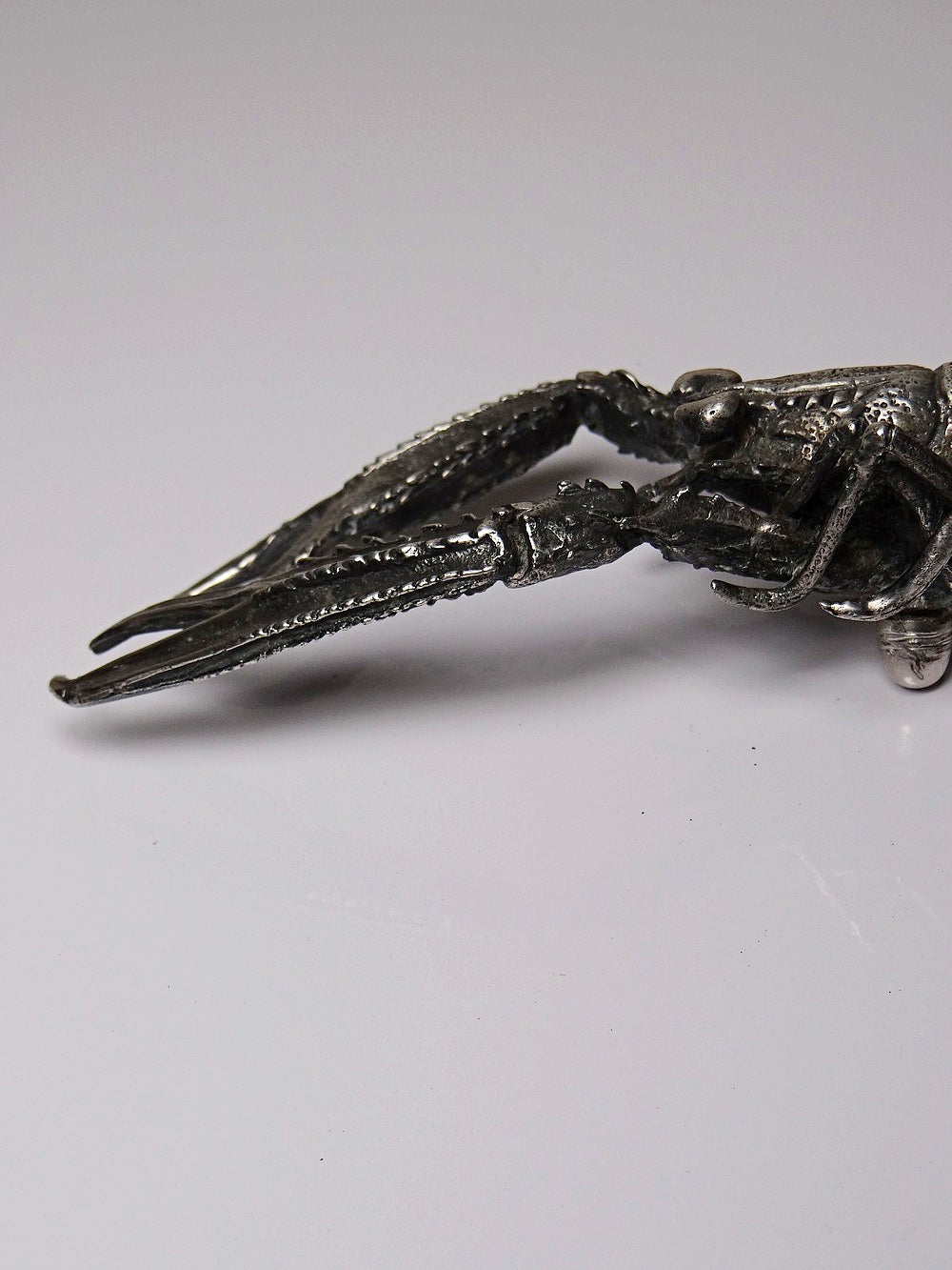 Vintage Griff Krabbe von 1950er-1970er, versilbertes Metall, Silber Vintage Dekoration