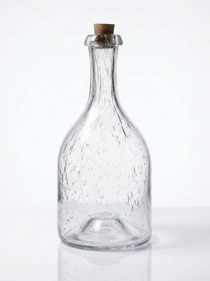 Vintage Flasche Servieraccessoire durchsichtig, Glas, Kork