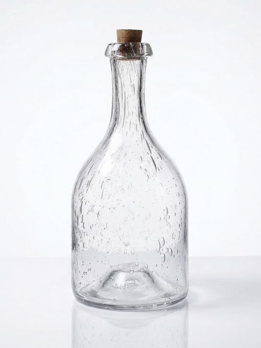 Vintage Flasche Servieraccessoire durchsichtig, Glas, Kork