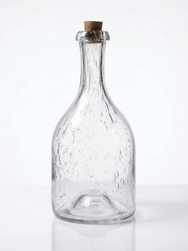Vintage Flasche Servieraccessoire durchsichtig, Glas, Kork