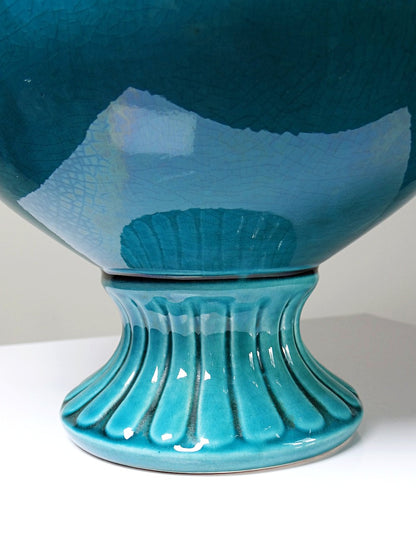 Vintage Vase D. Dinis für D.Dinis türkis und kobaltblau