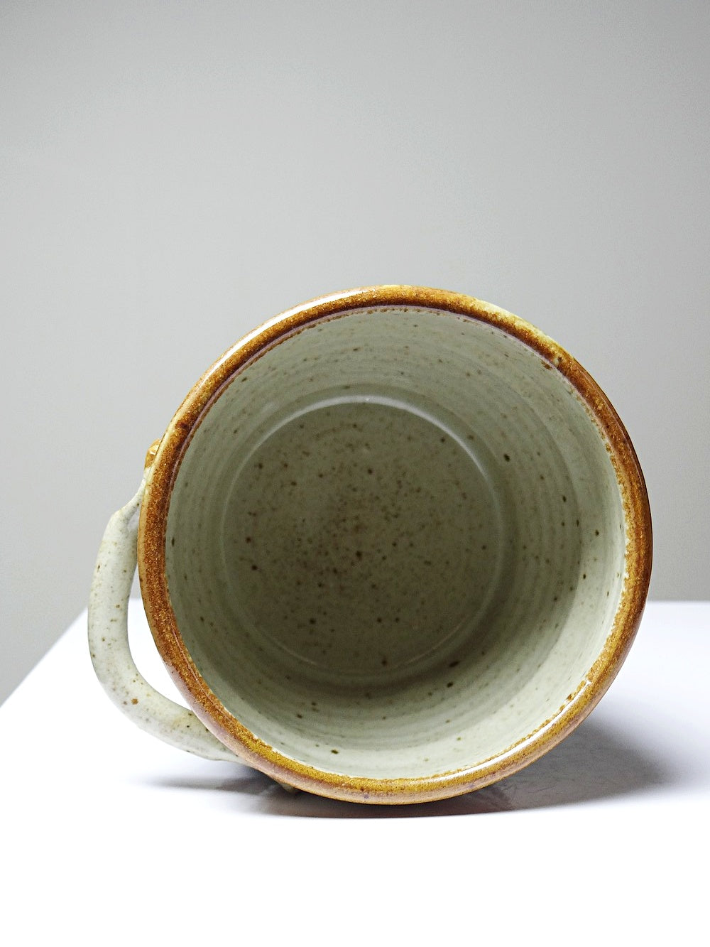 Vintage Becher aus glasiertem Steinzeug japanischer Stil signiert 1990er 2000er