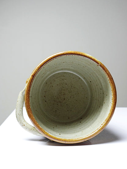 Vintage Becher aus glasiertem Steinzeug japanischer Stil signiert 1990er 2000er