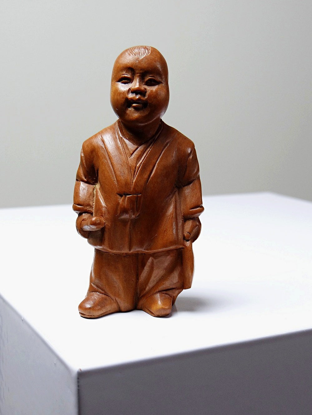Vintage Figur chinesische Kinderfigur Buchsbaum braun Kunst
