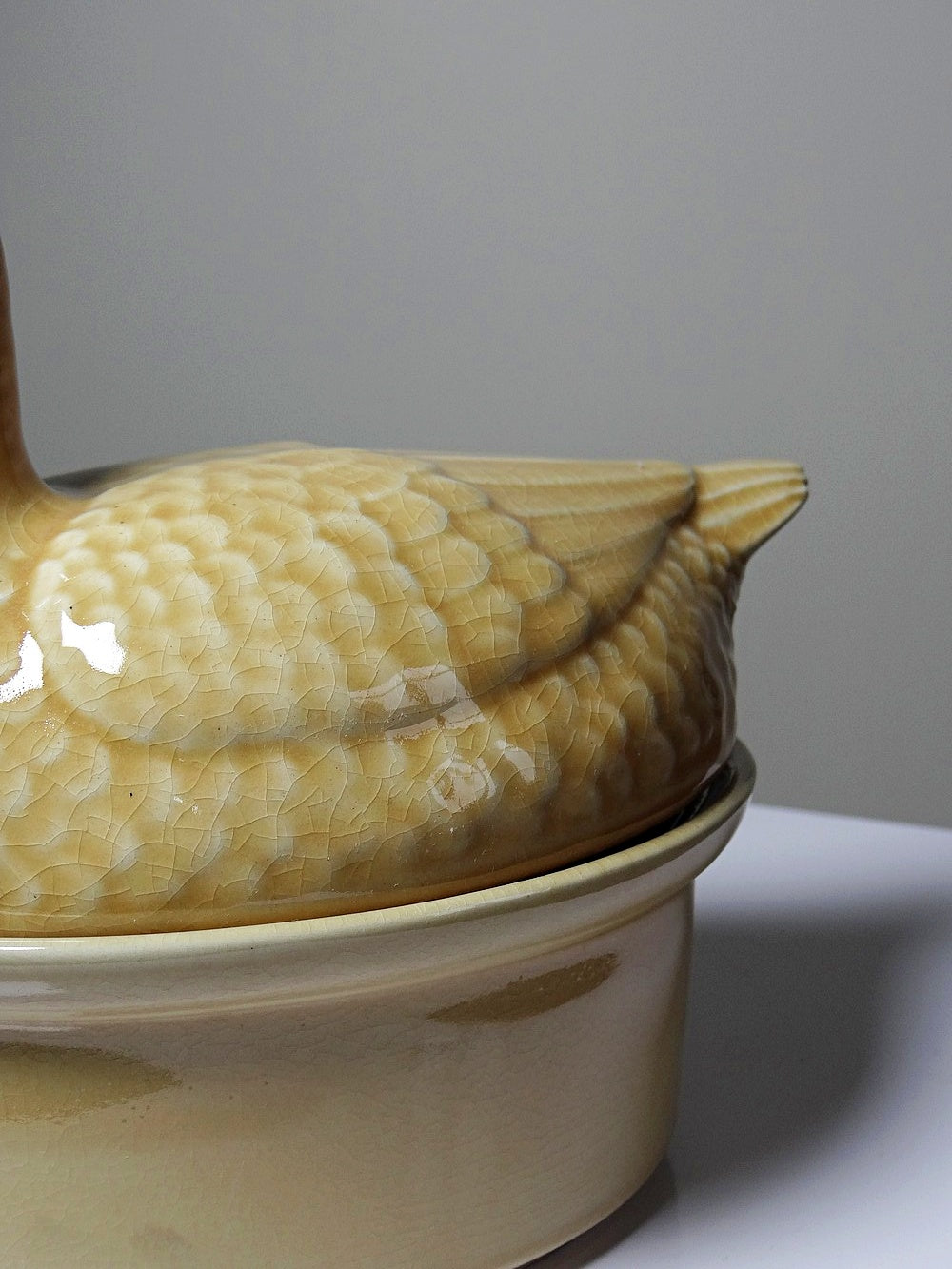 Vintage Terrine GEO von GEO für Paris France beige Ente Faïence