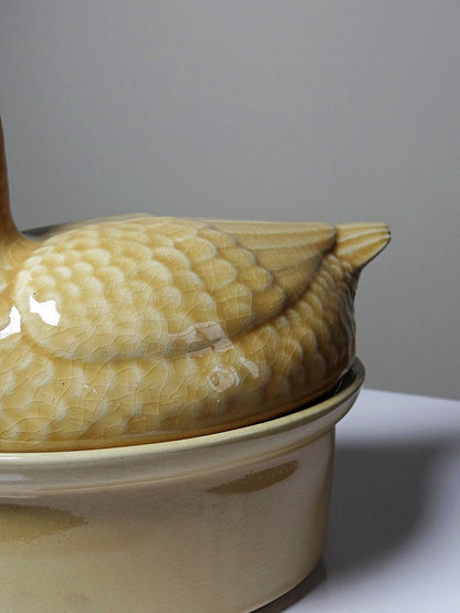 Vintage Terrine GEO von GEO für Paris France beige Ente Faïence