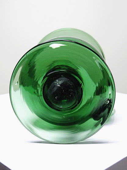 Vintage Photophor aus grünem Blasglas, großes Format