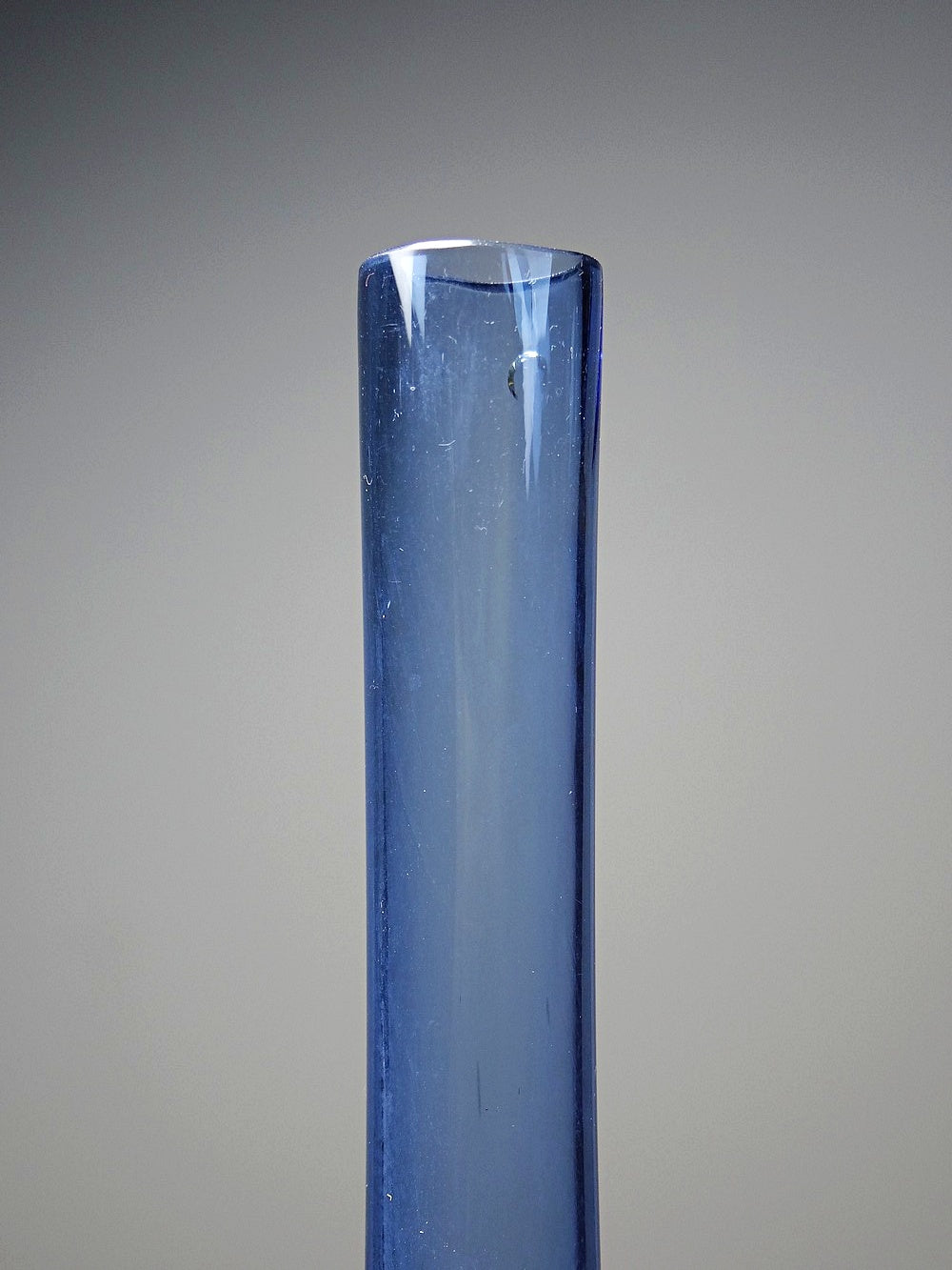 Vintage Vase Sommerso von Flavio Poli für Murano blau und amberfarbenes Glas
