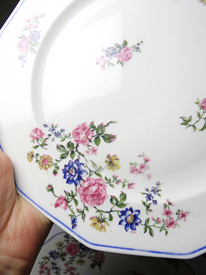 Set von 4 Vintage Teller von Bernardaud für B und C° florales Dekor