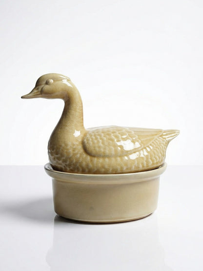 Vintage Terrine GEO von GEO für Paris France beige Ente Faïence