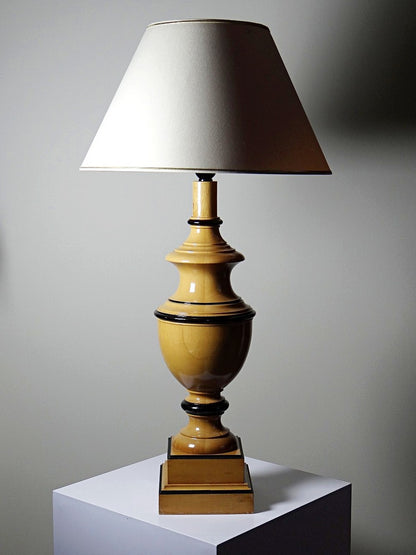 Vintage Lampe Verdennes von Le Dauphin helles Holz schwarz