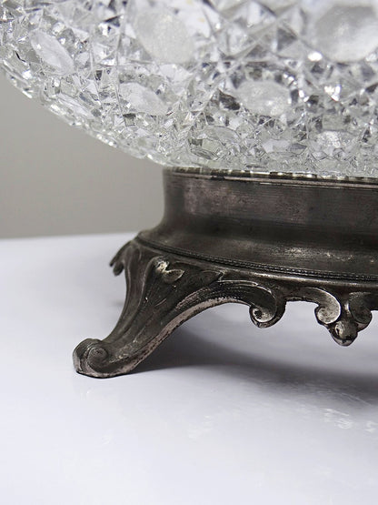 Vintage Pressglasschale von Baccarat für Geschirr, durchsichtig