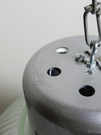 Vintage Pendelleuchte Holophane Typ von Thorn für Thorn, Prismenglas transparent