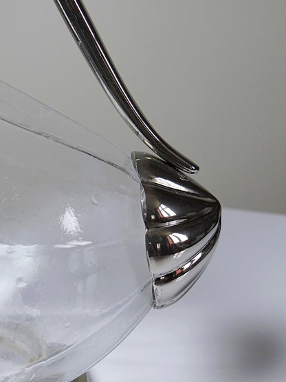 Vintage Kanne aus Glas und versilbertem Metall