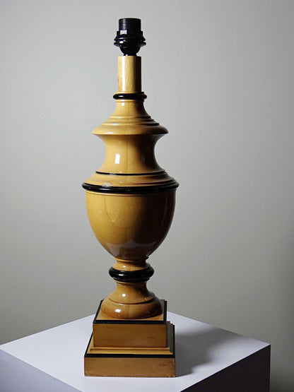 Vintage Lampe Verdennes von Le Dauphin helles Holz schwarz