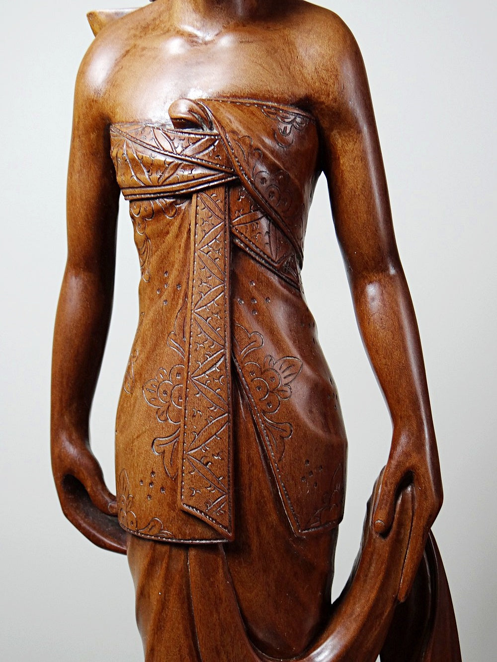Vintage Holzskulptur "Danseur" balinesischer Tänzer 1960er-1980er