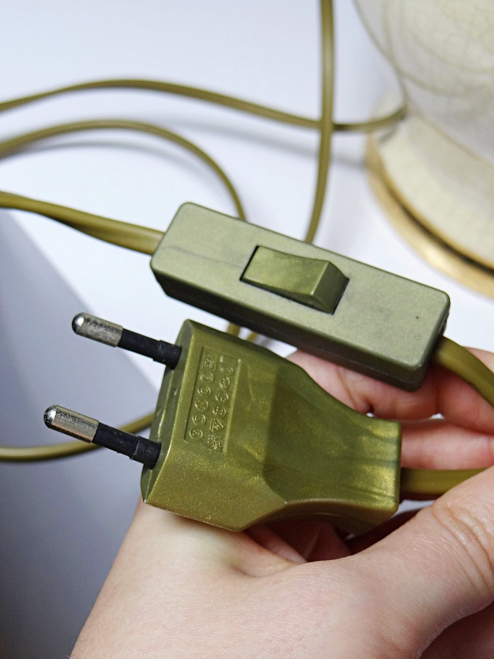 Vintage Lampe Panama Champagne Dynastie von Le Dauphin beige
