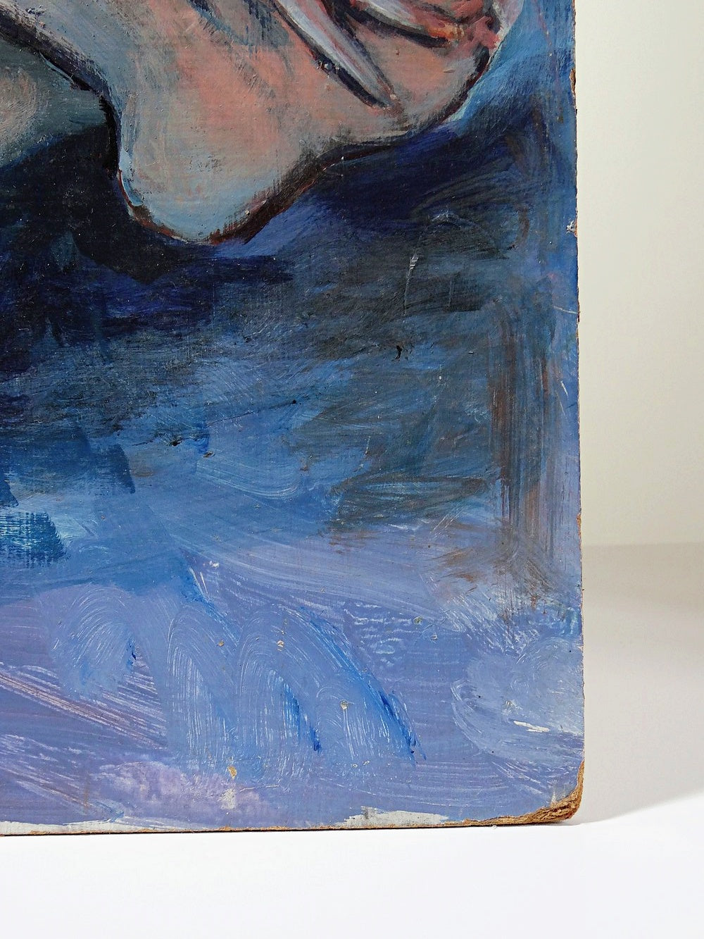 Vintage Gemälde Akt Frau von hinten Ölgemälde auf Platte 50er 60er Jahre 61x50cm