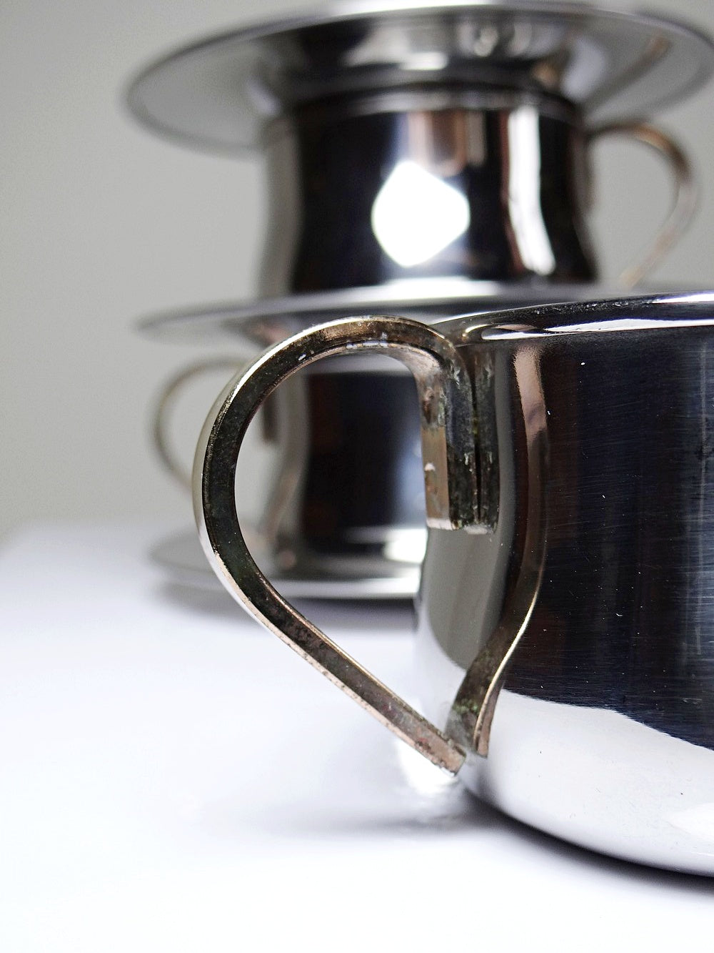 Vintage Espressotasse Set von 4 Inoxriv für Inoxriv Italien Edelstahl 18/10