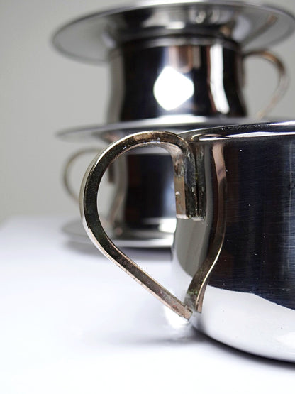 Vintage Espressotasse Set von 4 Inoxriv für Inoxriv Italien Edelstahl 18/10