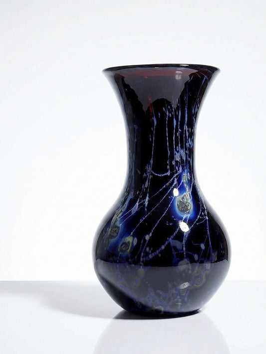 Vintage Kunstglasvase Violett mit Silberinclusionen von Studio Glass für Frankreich