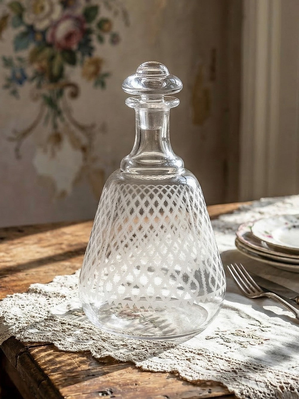 Vintage Kristallkaraffe Alhambra von Baccarat für Baccarat, transparent