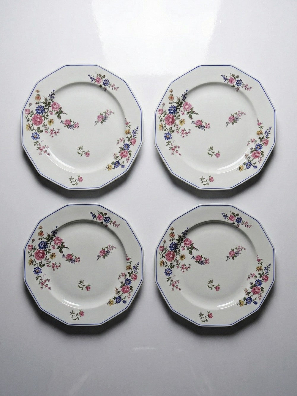 Vintage Teller Set von 4 von Bernardaud für Bernardaud Limoges floral