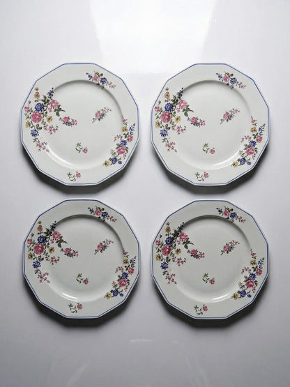 Vintage Teller Set von 4 von Bernardaud für Bernardaud Limoges floral