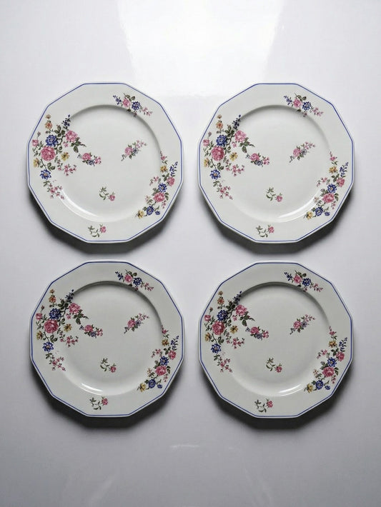 Vintage Teller Set von 4 von Bernardaud für Bernardaud Limoges floral