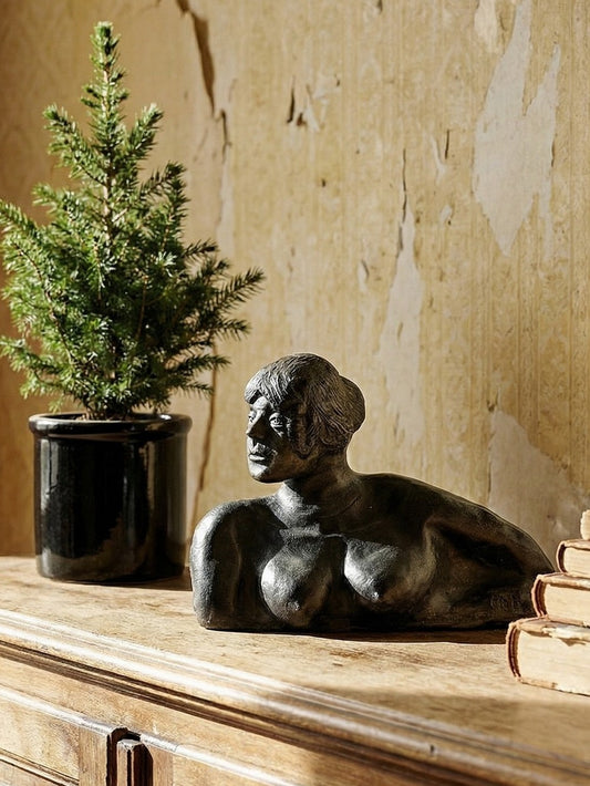 Vintage Büste Frau aus Keramik von phB für SchwarzKunst signiert