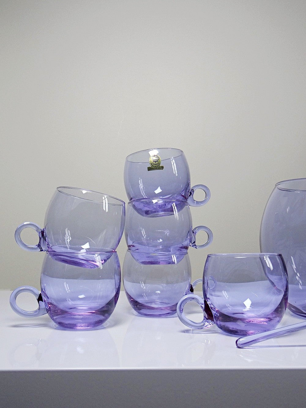 Vintage Punschservice "Bleikristall" Violett-Rosa Blau Alexandritkristall
