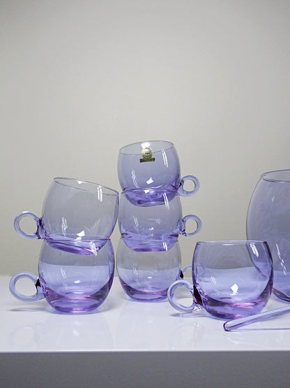 Vintage Punschservice "Bleikristall" Violett-Rosa Blau Alexandritkristall