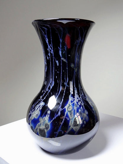 Vintage Kunstglasvase Violett mit Silberinclusionen von Studio Glass für Frankreich