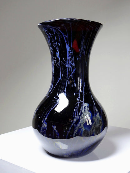 Vintage Kunstglasvase Violett mit Silberinclusionen von Studio Glass für Frankreich