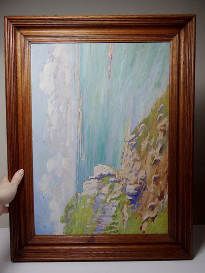 Vintage Gemälde von Paul Ruben für Dekoration, Türkis