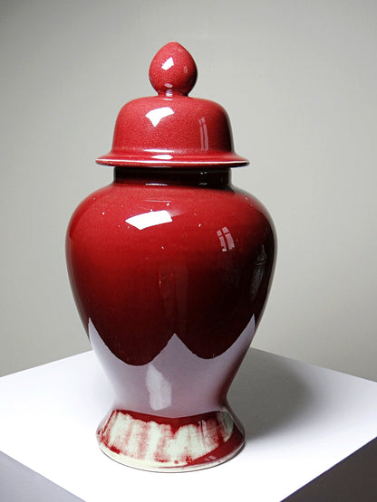 Vintage Vase chinesischer Ingwertopf oxblood und Celadon Keramik